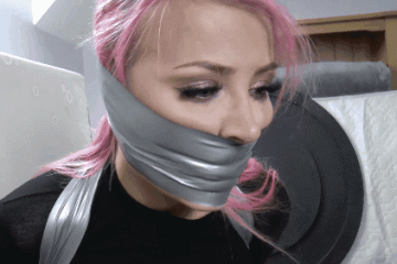 Gorgeous Girl Gag Talking With Her Mouth Taped Shut