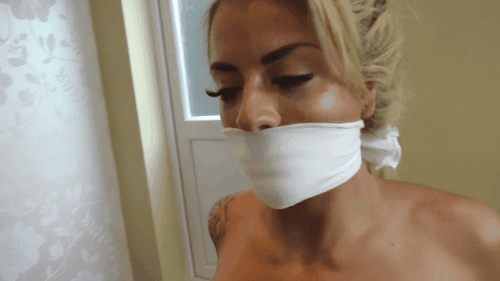 Over The Mouth Gagged Blonde In Danger