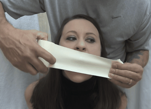 Gagging Her Big Mouth With Microfoam Tape