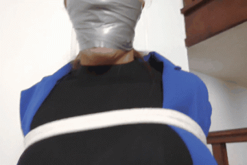 Gag Talking News Lady Tape Gagged Tight