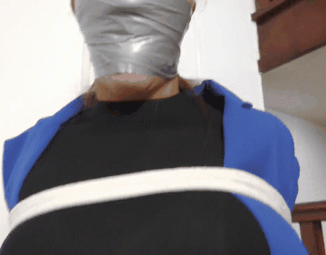 Gag Talking News Lady Tape Gagged Tight